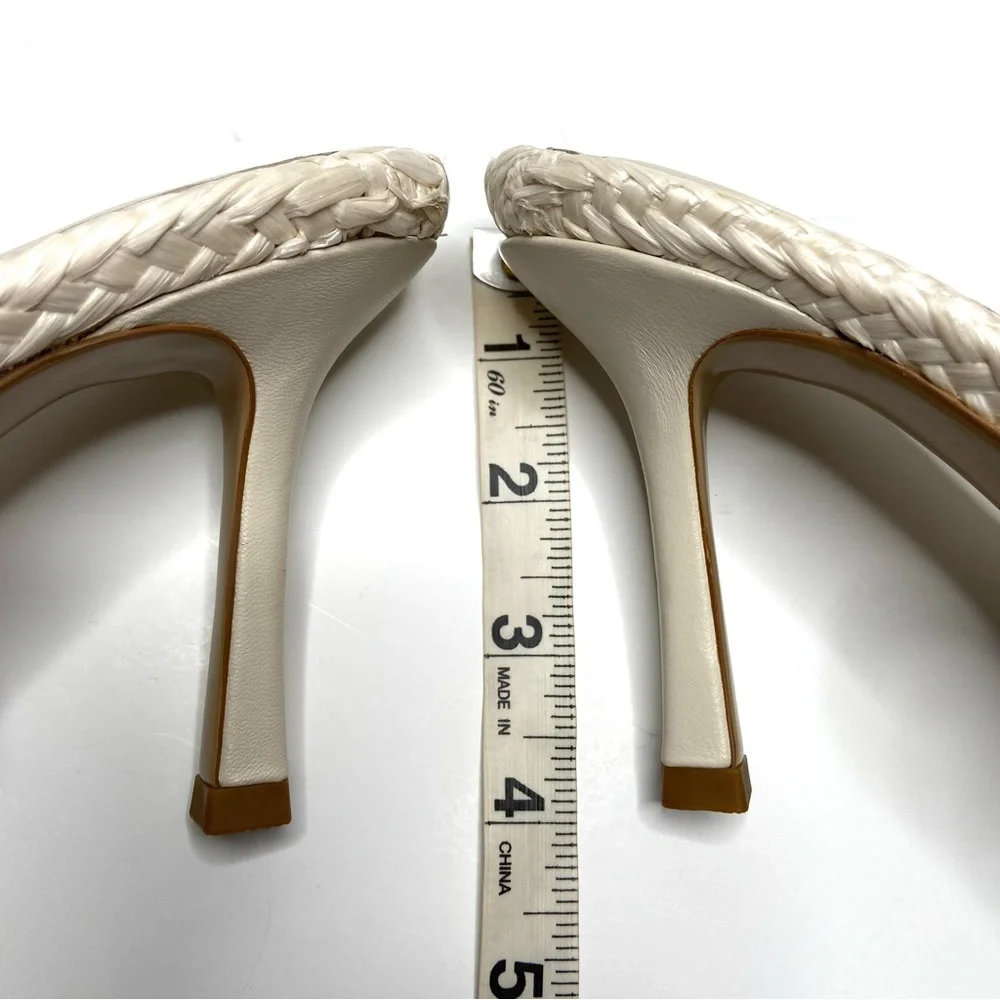 Alias Mae Woven Raffia Lennon Mule Sandal in Bone Size 38